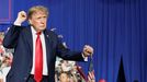 El presidente Donald Trump, este s�bado, durante un acto de campa�a del partido republicano. 