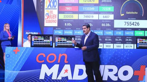 El presidente venezolano, durante la primera emisi�n del programa �Con Maduro +�.