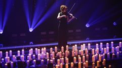 La violinista Lindsey Stirling, ayer en un homenaje en Berln en los premios de la academia alemana de la msica. 