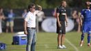 Juan Antonio Anquela, tcnico del Real Oviedo, en un momento del triangular que su equipo disput en El Berrn