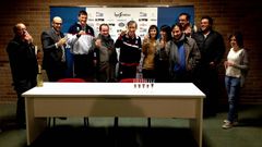 Brindis navide�o con los periodistas que cubren al Obradoiro