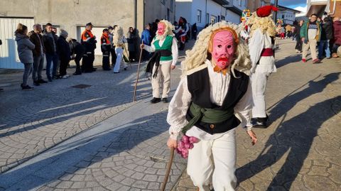 Viana acoge la mayor mascarada de la pennsula Ibrica.Los merdeiros de Vigo en el desfile.