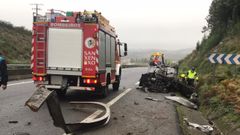 La salida de v�a tuvo lugar este domingo, a la altura del acceso al colegio de Nantes, en Sanxenxo