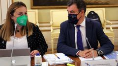 El conselleiro de Educaci�n, junto a su hom�loga de Asturias, esta ma�ana en la sede del ministerio 