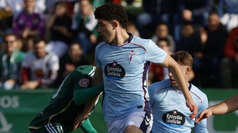 Hugo Burcio y Dela, en el partido de ida entre Celta Fortuna y Cacere�o.