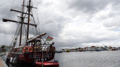 El velero Atyla, en Boiro,que recal el ao pasado enA Corua por las Tall Ship Races