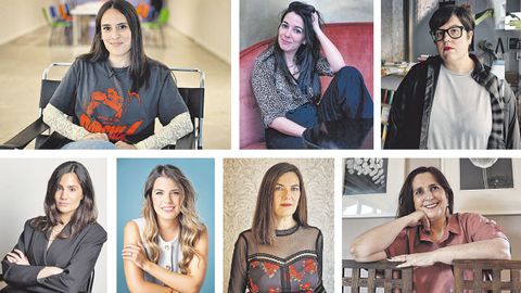 Las escritoras gallegas Luc&iacute;a Solla Sobral, Nerea Pallares, Alba Carballal, Gabriela Gonz&aacute;lez, Laura Portas, Ledicia Costas y Arantza Portabales