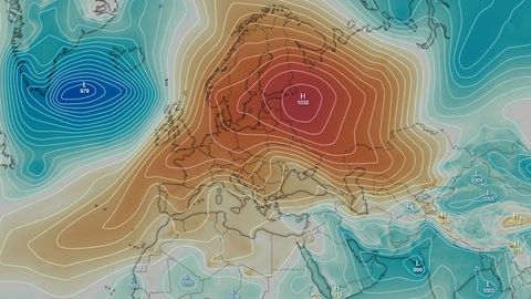 Configuración prevista del anticiclón para el próximo miércoles
