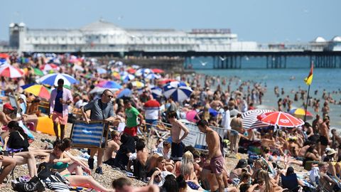 Playa de Brighton en 25 d ejunio