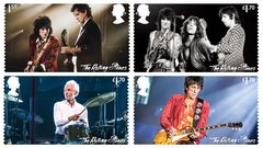 Algunos de los sellos conmemorativos del 60 aniversario de los Rolling Stones 