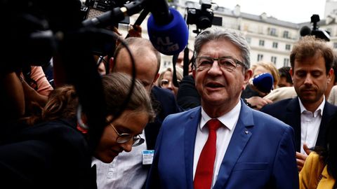 Jean-Luc Melenchon, el lder de La Francia Insumisa (LFI), este julio frente a la Asamblea Nacional