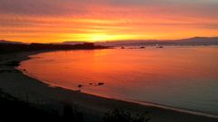 Amanecer en la playa de A Corna, en la comarca de Barbanza