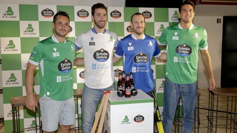 Toni Prez, Nuno Paiva, Blai Roca y Tombita, durante el acto de presentacin