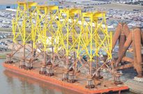 Los jackets el parque Wikinger de Iberdrola tendr�n cuatro patas, como los de la imagen. 