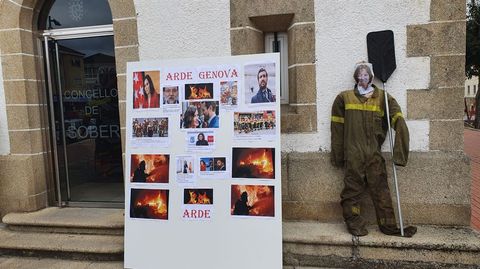 Trajes contraincendios y batefuegos en Sober para apagar el  incendio en Gnova 