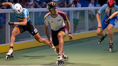 Manu Taibo cruza la meta en el Campeonato de Europa.