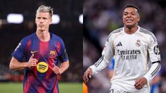 Dani Olmo y Kylian Mbapp�, jugadores del Barcelona y del Real Madrid.