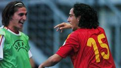 Dani Parejo celebra junto a Jes�s Berrocal un gol en la Eurcopa sub-19 del 2007.