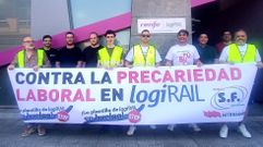 Protesta de personal de LogiRail en Monforte hace unas semanas