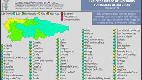 Mapa de riesgo de incendios