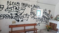 Imagen de una de las paredes del templo.