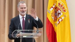 El Rey Felipe VI durante el acto ?50 aos despus: la Corona en el trnsito a la democracia?, a 21 de noviembre de 2025, en Madrid.