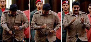 Maduro se marca unos pasos de salsa para celebrar su primera a�o en Miraflores.