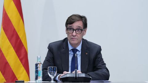 Salvador Illa, el pasado viernes en el Palau de la Generalitat.