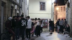 Una noche de fiesta en la R�a Catedral, en Lugo. 