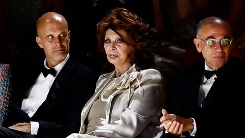 Sophia Loren a principios de septiembre en el desfile de Armani en Venecia
