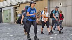 Peregrinos en Pontevedra durante el puente del 1 de mayo