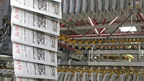 Imagen de la rotativa de La Voz de Galicia.