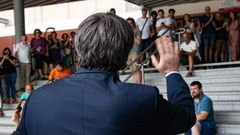 Puigdemont, durante en un acto en Prada de Conflent (Francia) el pasado 19 de agosto.