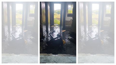 Incendio en una caseta de pescadores en Xuvia
