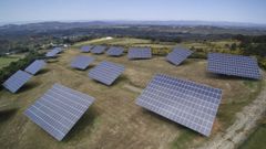 Vista a�rea del parque fotovoltaico que la empresa Gouzallas Solar instal� en A Pobra do Broll�n (Lugo).