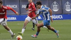 Iker Vidal, durante el encuentro entre el Fabril y el Berganti�os.