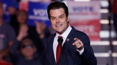 Matt Gaetz durante un mitin republicano el paso octubre 