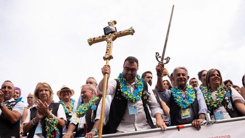 El presidente del Principado, Adri�n Barb�n, durante el Descenso Internacional del Sella