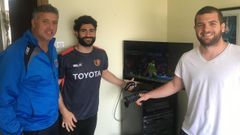 Chorny, Pizz y Lugones, en su casa de Ferrol