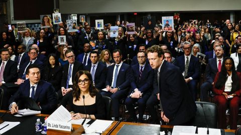 Mark Zuckerberg, durante su comparecencia en el Senado de Estados Unidos para hablar de menores y redes sociales