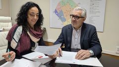 Ana Gonz�lez Abelleira, concejala de Recursos Humanos, y Miguel Fern�ndez, alcalde de Lugo
