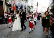 Tras la coronaci�n de la reina de las fiestas, la comitiva fue a cenar al Matadero. 