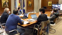 Reuni�n telem�tica sobre la reforma laboral organizada por la Diputaci�n de Ourense.