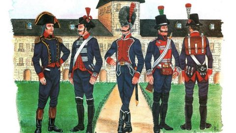 Vestimentas originales de algunos de los militares que se ver�n en la recreaci�n de Trubia
