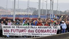 Protesta del naval con una caminata por los municipios de la r�a