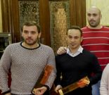 �ngel Garc�a (izquierda) con sus compa�eros. 