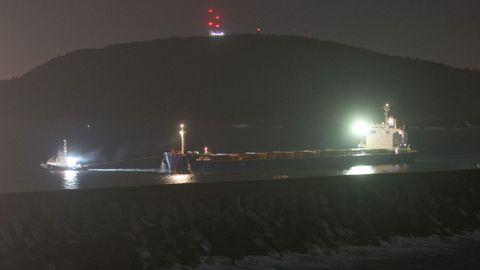 El buque, con cerca de 80.000 toneladas de mineral de Kazajistn, lleg en la tarde de ayer