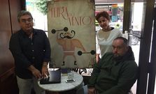 Antonio Mascato, Cruz L�pez y Daniel Antelo, en la presentaci�n ayer del programa de la Feira do Vento.