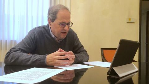 El president de la Generalitat, Quim Torra, anunci pocas horas despus que l tambin haba dado positivo