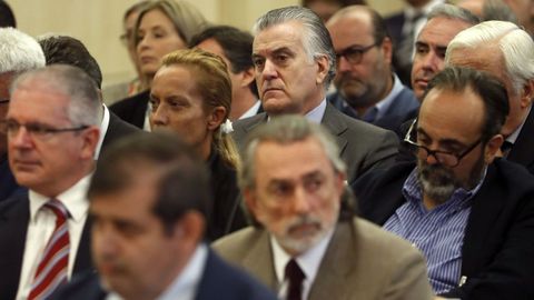 Luis Brcenas, Francisco Correa y Pablo Crespo, en el juicio del caso Grtel, en el que los tres fueron condenados